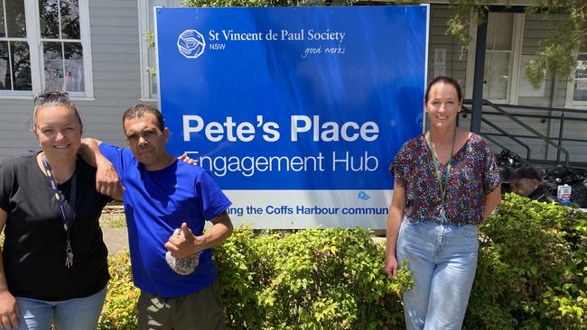 Community spirit: Stacey Rau, Nathan Thomas and Pete’s Place manager Anna Scott.