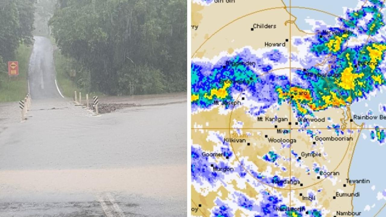 Minor flood warnings for two of the Wide Bay Burnett’s river systems have been issued as heavy rain continues to fall across the region sparking flash flooding, with more wet weather on the way.