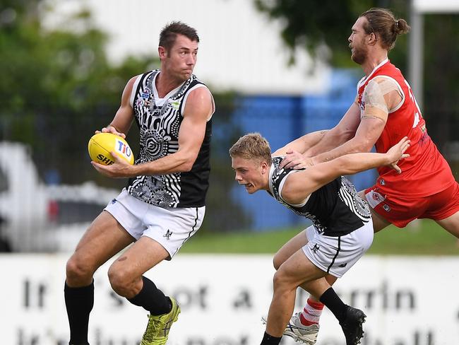 Palmerston skipper and star ruckman Matt Dennis has re-committed for the 2021-22 NTFL season in a massive boost for the Magpies. Picture: Felicity Elliott/AFLNT Media