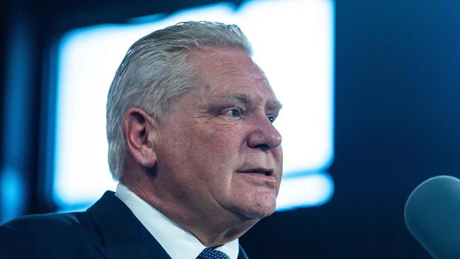 Ontario Premier Doug Ford announced that the provincial government applied a 25 per cent surcharge on all electricity exports to the United States as part of retaliatory tariff measures. Picture: Getty Images via AFP
