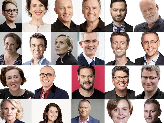 A pictorial study shows Stan Grant is the only person of colour among ABC’s leading news and current affairs presenters.