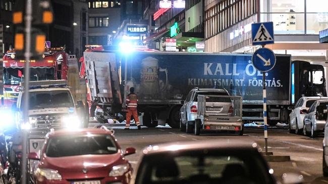 The truck used in the attack. Picture: AFP