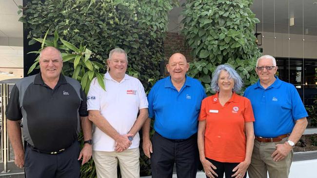 C.ex Group CEO John Rafferty, with Rally Australia's Wayne Kenny, C.ex Group Chairman David Doyle, Janelle Cazaubon from the Australian Red Cross and Bob Humphrys. Picture: Supplied