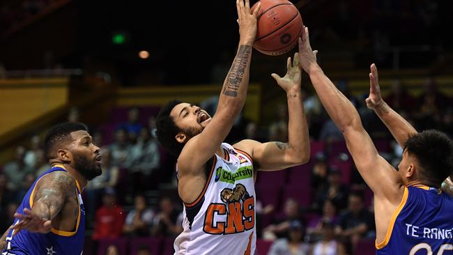 Melo Trimble takes on the Bullets defence. Picture: AAP.