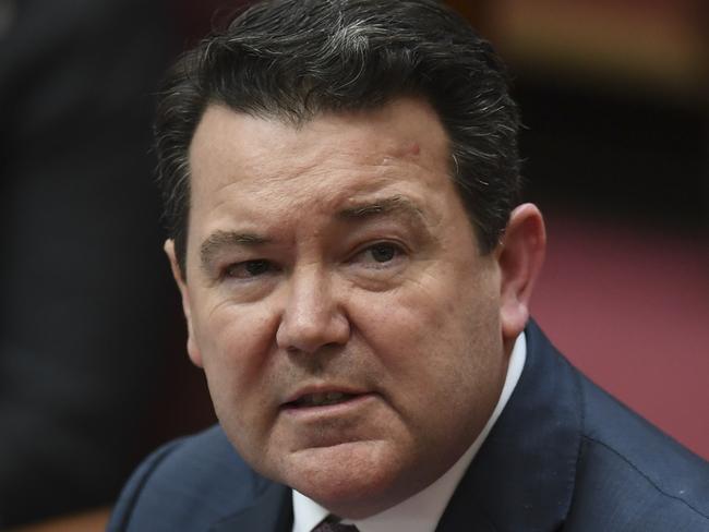 Coalition Senator Dean Smith speaks during the same-sex marriage debate in the Senate chamber at Parliament House in Canberra, Wednesday, November 29, 2017. (AAP Image/Lukas Coch) NO ARCHIVING