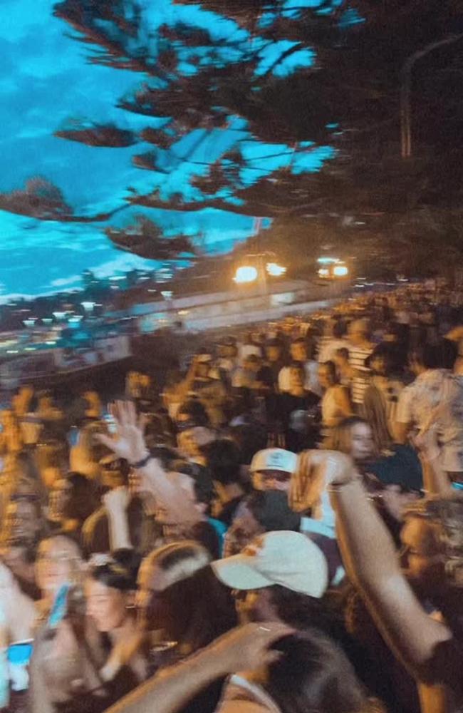 A crowd gathered at East Esplanade Reserve on Saturday last night, just over 24 hours before lockdown restrictions ease. Source: Instagram