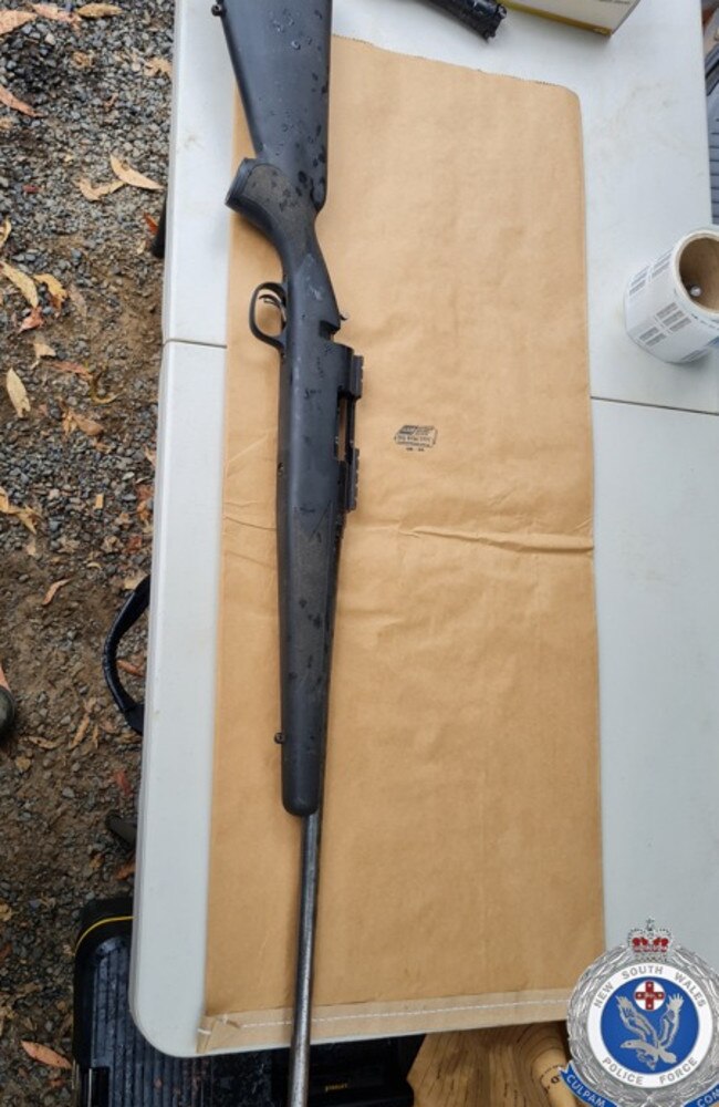 Police raided Teage’s Stockyard Creek in January and seized five guns, 14 cannabis plants and 37g of cannabis. Two of the .22 rifles belonged to Teage. Picture: Coffs Clarence Police