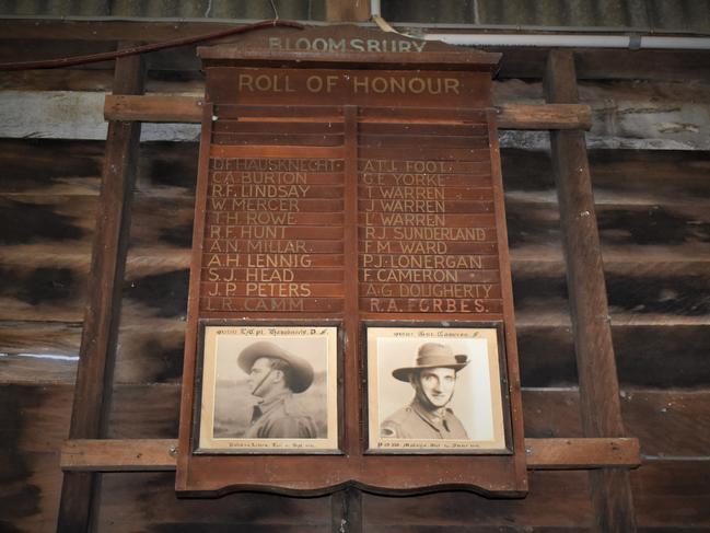 The names of the soldiers who served the nation take pride of place in the Bloomsbury Soldiers' Hall. Picture: Heidi Petith