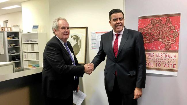 The seat of Oxley was officially declared to new incoming Federal Member Milton Dick by the Australian Electoral Commission (AEC) Divisional Returning Officer Tony O'Connor. Picture: Contributed