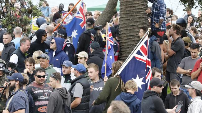 Part of the crowd at St Kilda beach. Picture: Matrix