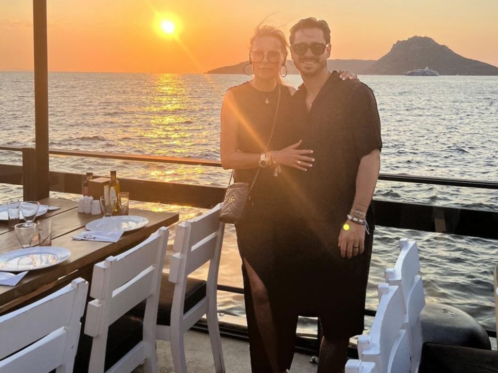 Sydney interior designer Janelle “Nellie” Tilley, 58, pictured on holiday in Turkey with Paris Saint, 34. Tilley has been charged with assaulting Mr Saint during their four-year relationship. Source: Supplied