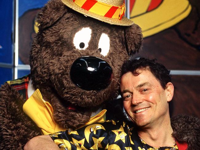 SA singer musician Peter Combe with  Humphrey B Bear.