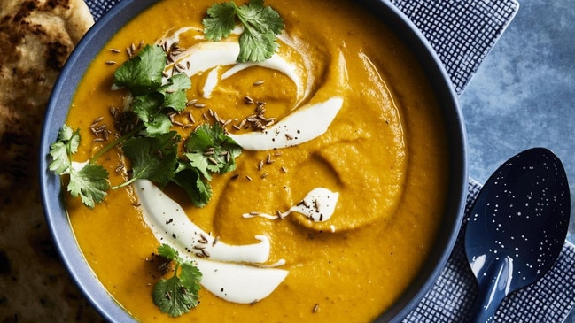 Spiced carrot and lentil soup recipe by David Herbert.