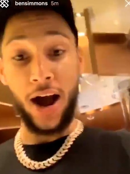 Ben Simmons’ Instagram post after being denied entrance to Crown Casino Melbourne. Picture: Instagram