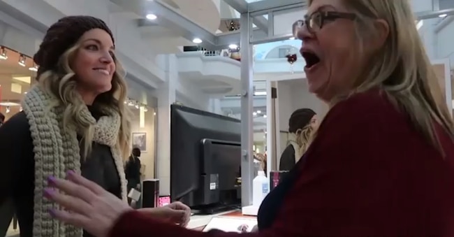 This shop assistant couldn't believe it when she discovered the stunt.