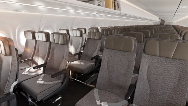 The economy seats Qantas has chosen for its forthcoming Airbus A321XLR aircraft. Picture: Supplied