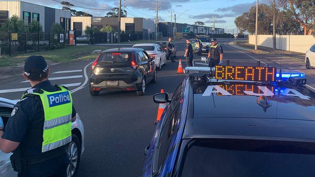 More than 40 drink and drug drivers were busted in Geelong on the weekend in Operation Lockdown. Picture: Victoria Police