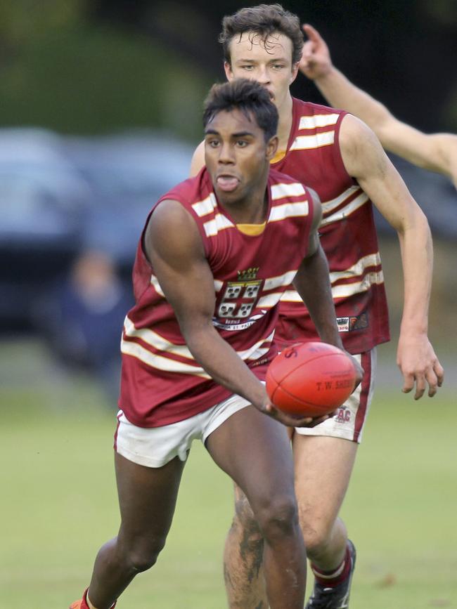 PAC’s Kysaiah Pickett in action. Pickett starred for the Reds during the victory against Immanuel on Saturday. Picture: AAP/Dean Martin