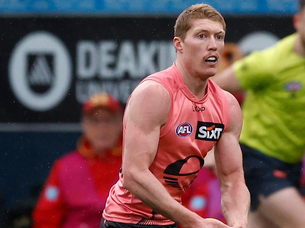 Suns star Matt Rowell in the pink … or is it salmon? (Photo by Michael Willson/AFL Photos via Getty Images)