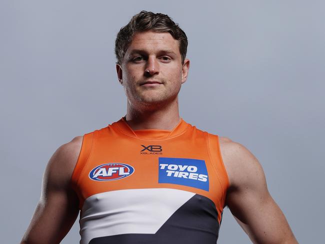 30/8/19: GWS Giants midfielder, Jacob Hopper at the WestConnex Centre at Homebush. The Giants play the Western Bulldogs in a home elimination final. John Feder/The Australian.