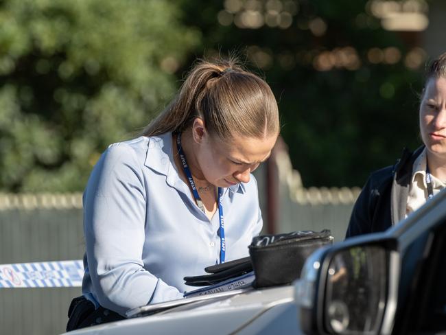 Neighbours reported hearing ‘popping’ noises when the home was peppered with bullets. Picture: Tony Gough