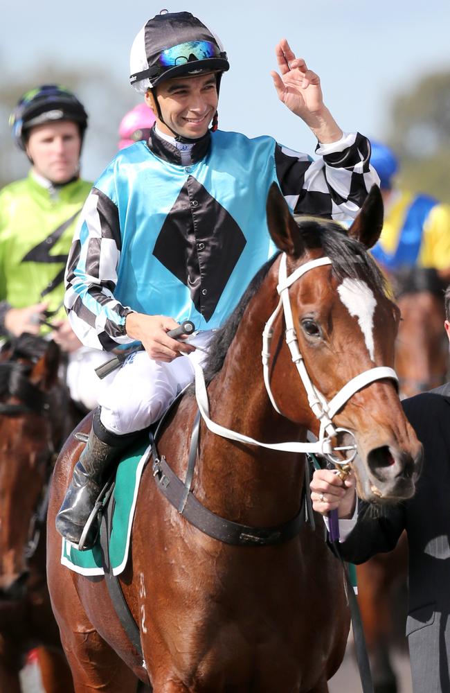 Joao Moreira got in the action with victory Tsaritsa in the Queensland Guineas. Picture: Jono Searle