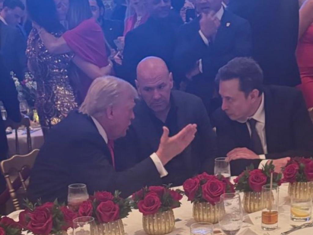 Donald Trump was spotted talking to Elon Musk and Dana White as the votes rolled in.