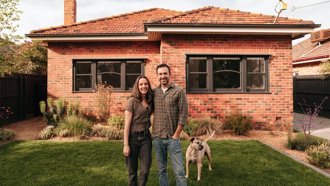 Lee Vella and Sarah Godenzi at the 22 Bowmore St, Hughesdale, home they renovated during the pandemic.