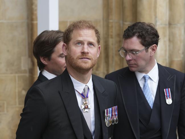 Prince Harry in contemplative mode. Picture: Getty Images