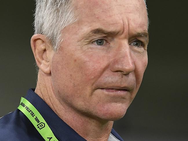 TOWNSVILLE, AUSTRALIA - JULY 09: Cowboys coach Paul Green looks on before the start of the round nine NRL match between the North Queensland Cowboys and the Sydney Roosters at QCB Stadium on July 09, 2020 in Townsville, Australia. (Photo by Ian Hitchcock/Getty Images)