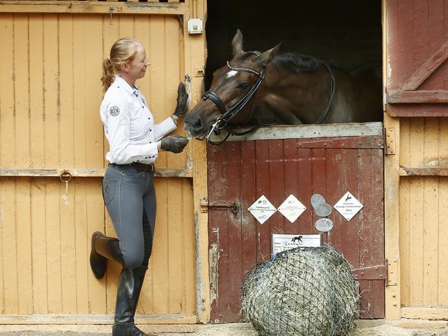 Riding instructor Pamela Bode with her horse Jarrah at Centennial Parklands Equestrian Centre. The centre is hosting an open day on March 31. Picture: John Appleyard