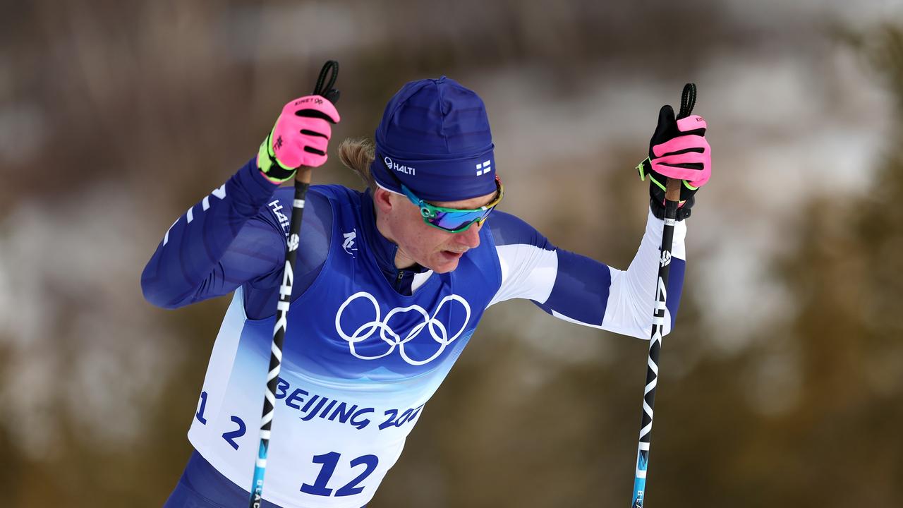 ZHANGJIAKOU, CHINA - FEBRUARY 11: Remi Lindholm of Team Finland competes during Men's Cross-Country Skiing 15km Classic on Day 7 of Beijing 2022 Winter Olympics at The National Cross-Country Skiing Centre on February 11, 2022 in Zhangjiakou, China. (Photo by Maja Hitij/Getty Images)