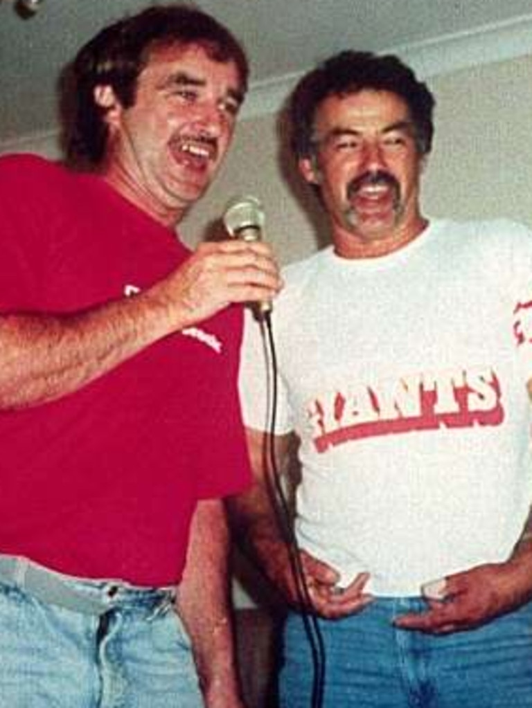 Milat (right) singing with brother Richard (left).