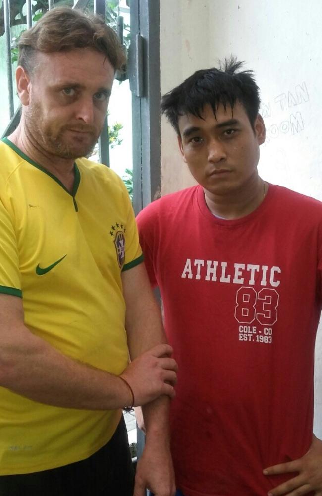 Bali Nine smugglers Martin Stephens and Tan Duc Thanh in the cell they share in Malang prison East Java. Picture: News Corp