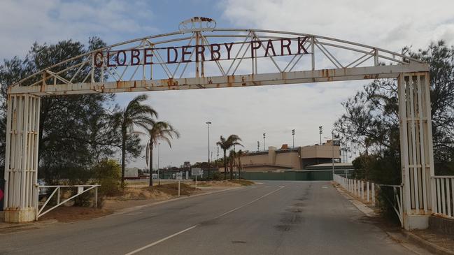 The ageing entrance to Globe Derby Park. Picture: Colin James