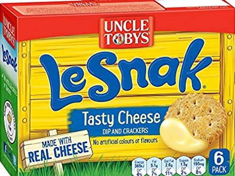 Uncle Tobys LeSnak Tasty Cheese Dip and Crackers