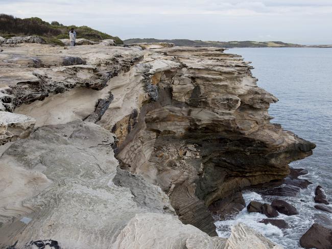 The cliff at Cape Solander in Kurnell where a man fell to his death today. Picture: Damian Shaw