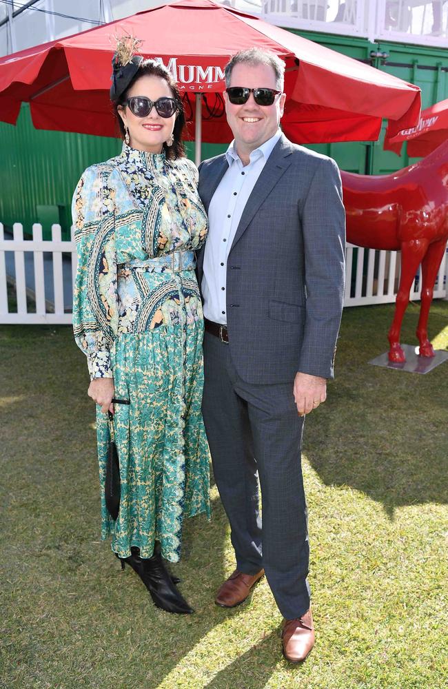 Jade West and Scott West at Ladies Oaks Day, Caloundra. Picture: Patrick Woods.