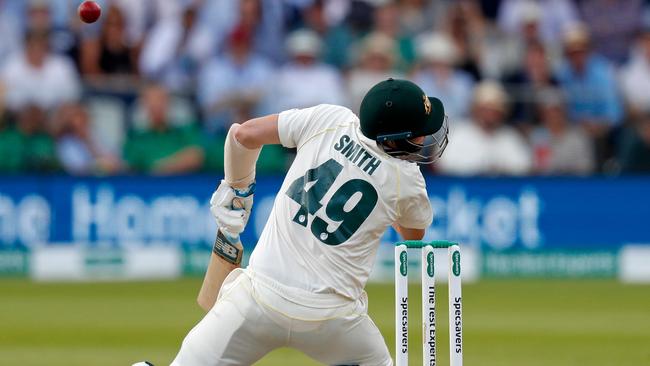 The nasty blow that felled Smith. Picture: Adrian Dennis/ AFP