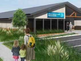 A photomontage of the proposed health facility to replace the existing Allcare Medical Centre in Hammondville, sourced from a Statement of Environmental Effects prepared by Urbis.