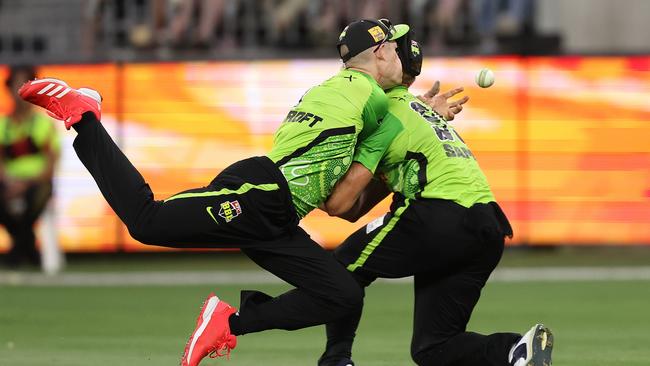 Cameron Bancroft and Daniel Sams crashed directly into each other. Photo by Paul Kane/Getty Images.