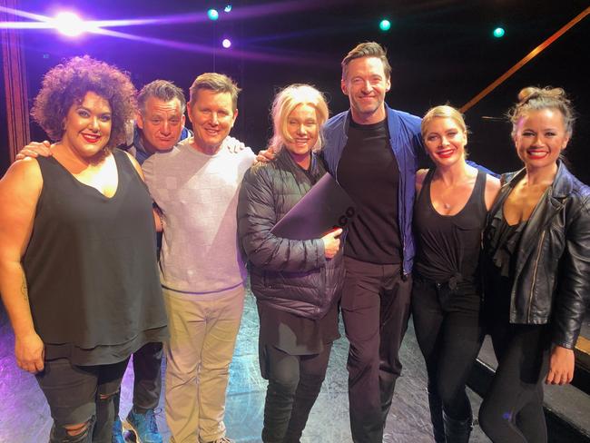 Hugh Jackman and wife Deb attend Chicago Musical and met the cast including Casey Donovan, Tom Burlinson and Natalie Bassingthwaighte.