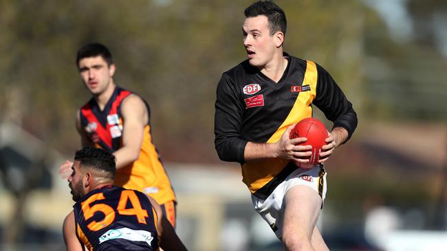 Westmeadows and East Keilor do battle in the EDFL last year. Picture: Mark Dadswell