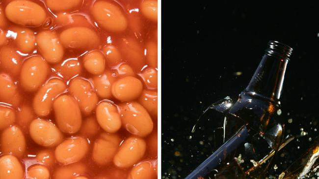 There have been reports of baked beans poured over a car and smashed glass around Bangalow. Pictures: Peter Horrox and Kolbz / istock