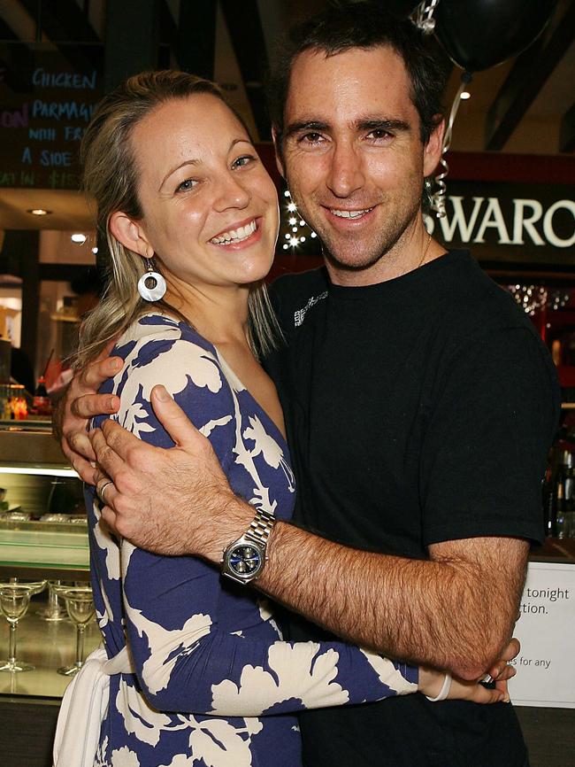 Bickmore and Lange at a party in 2006.