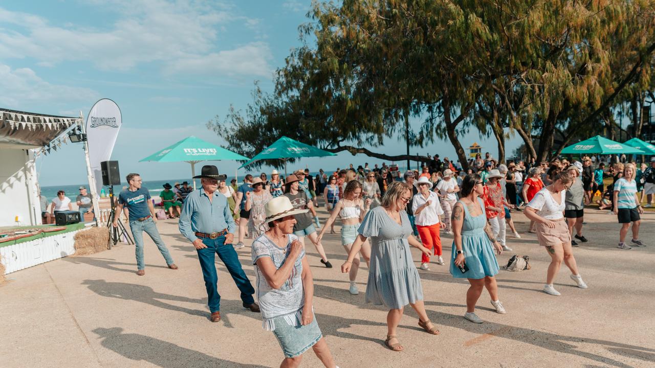 Beachside line dancing at Groundwater Country Music Festival. Picture: Supplied
