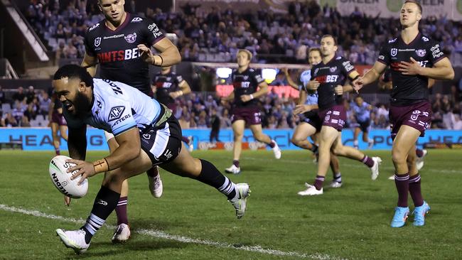 Talakai hasn’t been as destructive as this night against Manly, but the numbers say he’s doing all the little things right. Picture: Cameron Spencer / Getty Images