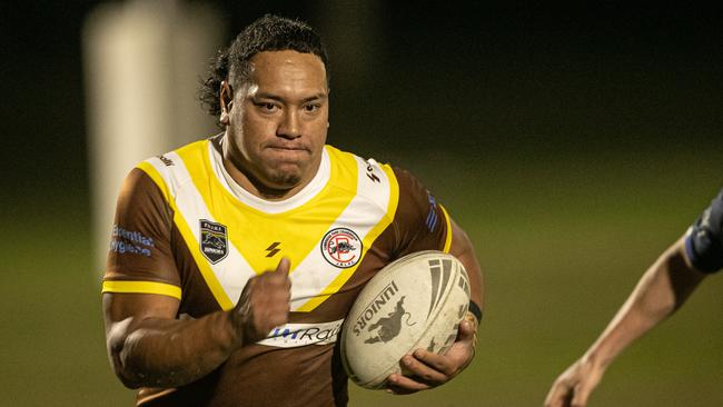 31/05/25. News Local. Sport. Penrith, Sydney, NSW.Action pictures from the Brothers A-Grade v Cambridge Park A-Grade match in the Penrith District RL, R8 at Parker St Reserve, Penrith.Picture shows:Brothers player:Cambridge Park player: Michael TUAVAOPics by Julian Andrews.