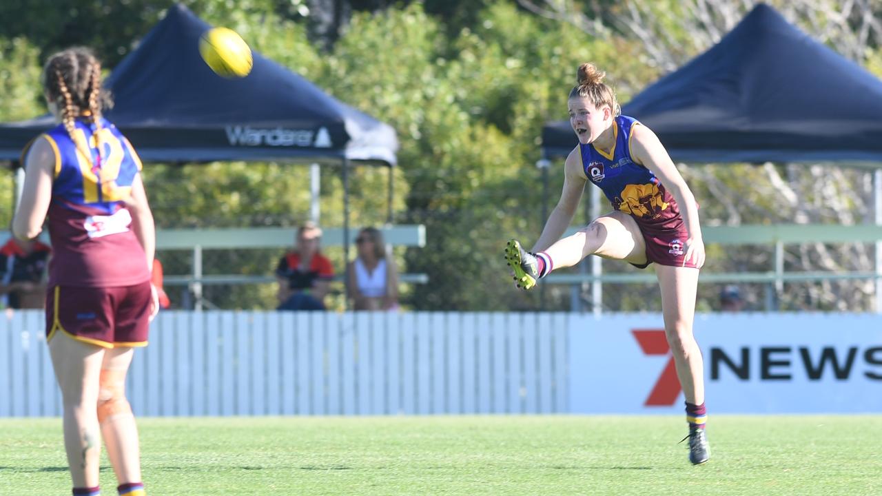 Glenmore's Emily Bleney kicked the first goal of the grand final. Photo: Jann Houley