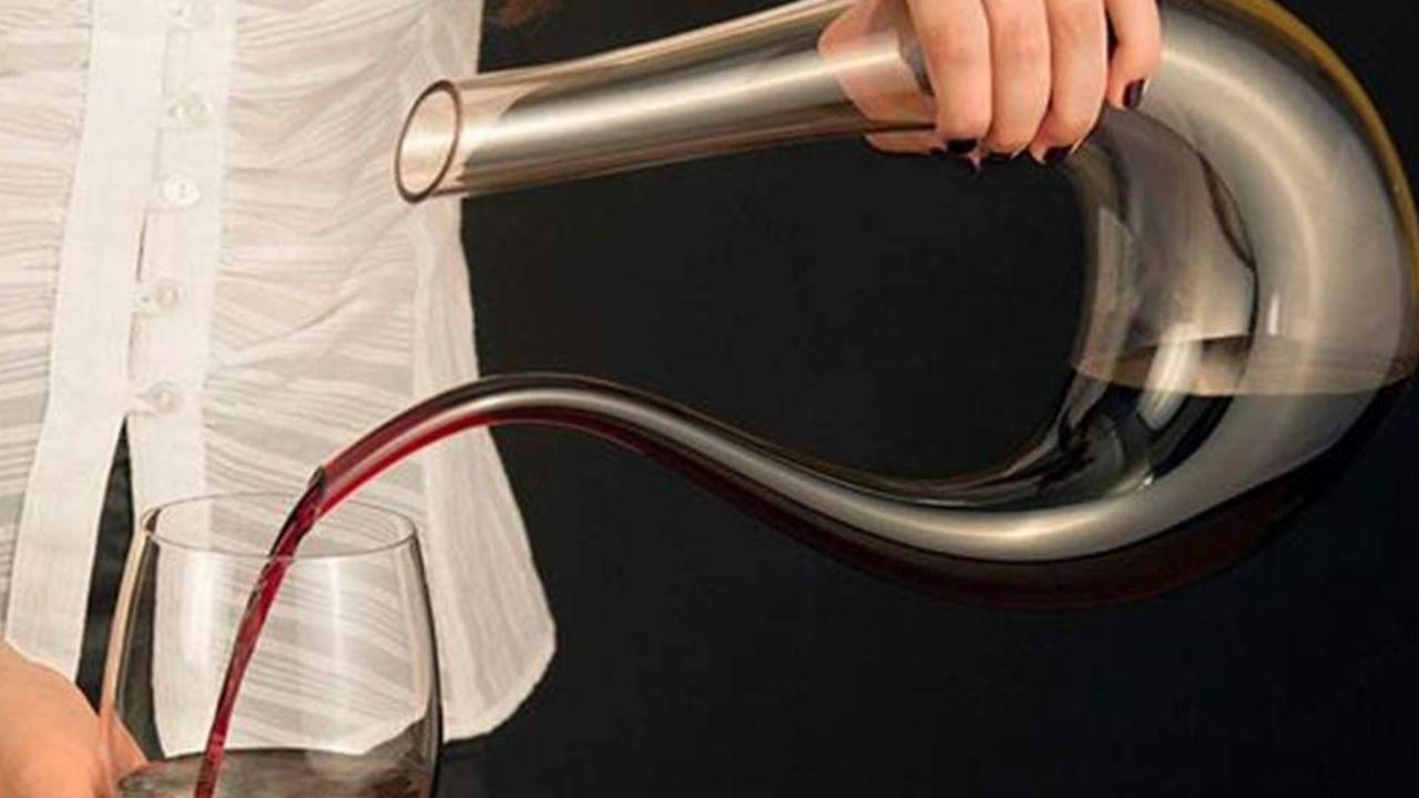 We love the unique shape of this wine decanter.